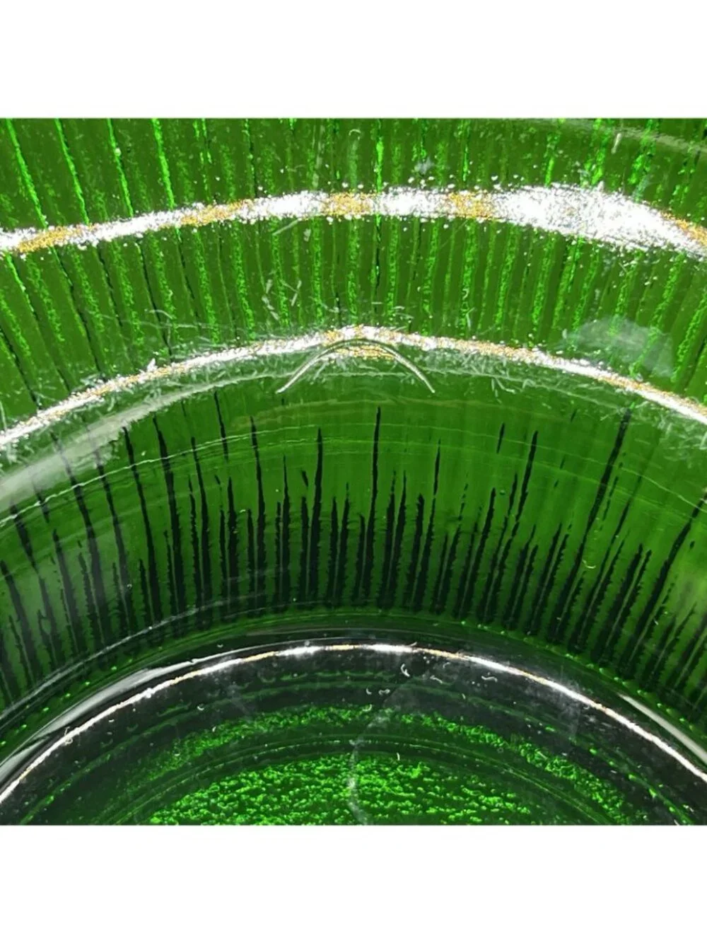 Vintage Hoosier Glass Emerald Green Ribbed Pedestal Serving Bowl 4054